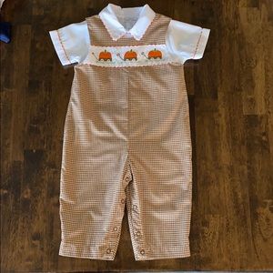 Petit Ami Pumpkin Longall with Collared Shirt
